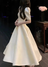Load image into Gallery viewer, Elegant White Square Collar Solid Cotton Long Dress Summer