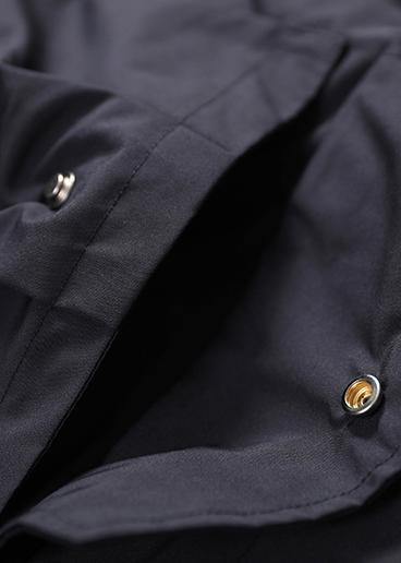 Elegant beige down coat winter Loose fitting fur collar zippered Fine overcoat - SooLinen