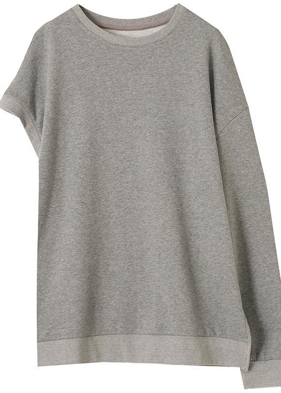 Elegant black clothes For Women o neck asymmetric top - SooLinen