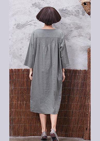 Elegant green Cinched linen Soft Surroundings bracelet sleeved Robe summer Dresses - SooLinen