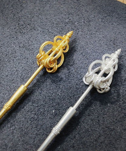 Ethnic Style Handmade Original Gold Copper Zen Staff Earrings