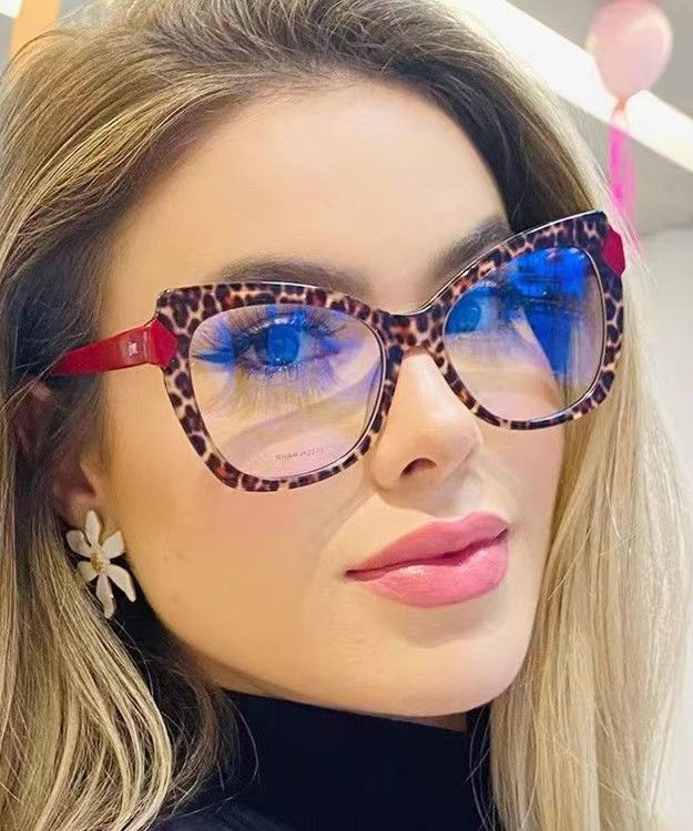 European And American Fashion Leopard Red Sunglasses
