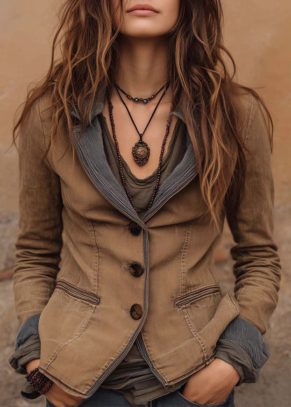 European And American Fashion Peter Pan Collar Splicing Jacket Fall