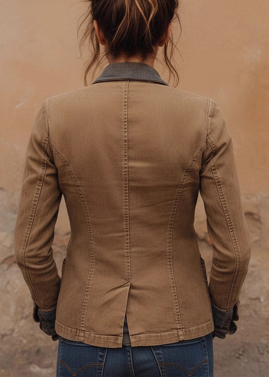 European And American Fashion Peter Pan Collar Splicing Jacket Fall