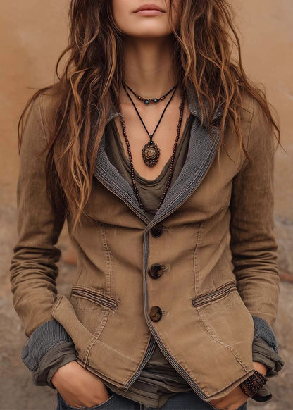 European And American Fashion Peter Pan Collar Splicing Jacket Fall