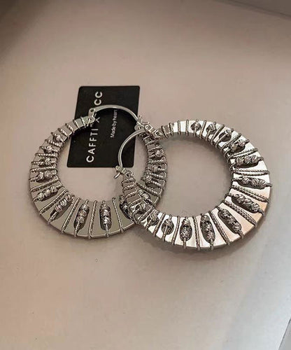 European And American Old Money Style Gold Exaggerated Circle Earrings