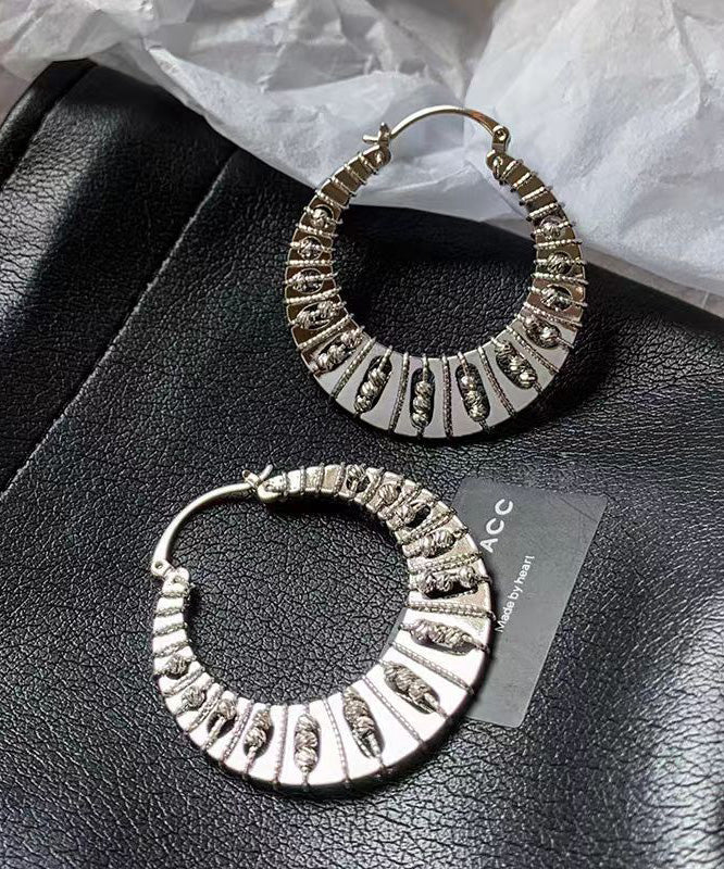 European And American Old Money Style Gold Exaggerated Circle Earrings