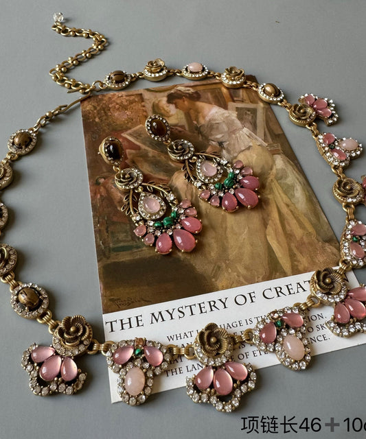 Acrylic Collar Necklace And Drop Earrings Two Piece Set