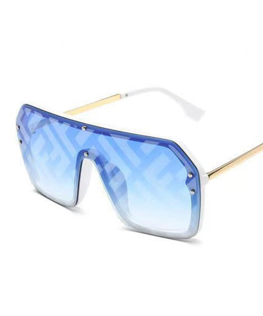 European And American Style Black Square Letter Integrated Sunglasses
