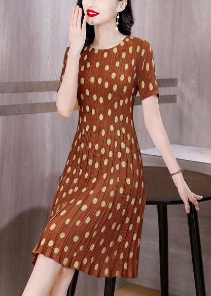 Fashion Black Cinched Dot Print Long Dresses Summer