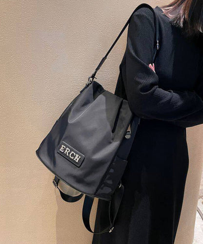Fashion Black Large Capacity Nylon Backpack Bag