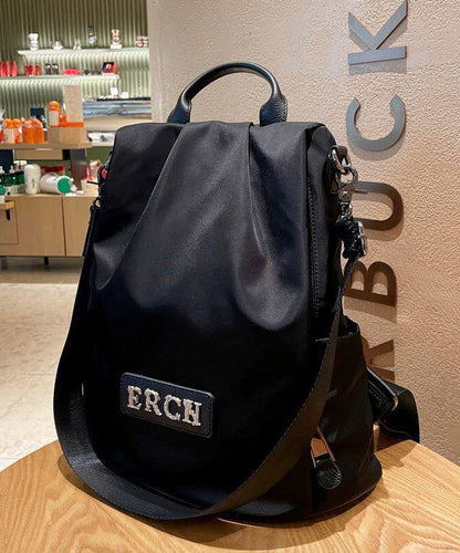 Fashion Black Large Capacity Nylon Backpack Bag