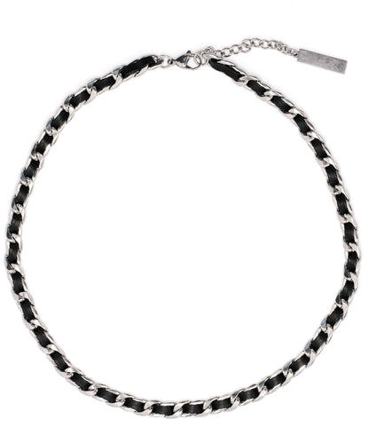 Fashion Black Leather Strap Adjustable Tungsten steel Choker