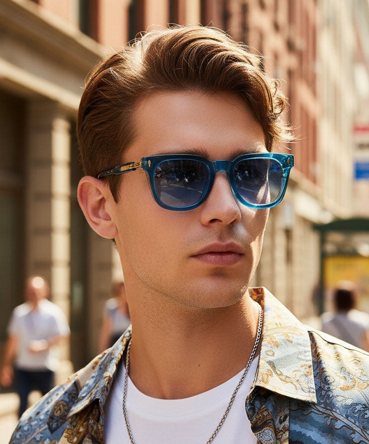 Fashion Black Outdoor Sunscreen Metal Sunglasses