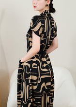 Load image into Gallery viewer, Fashion Black Print Silm Fit Chiffon Dress Summer