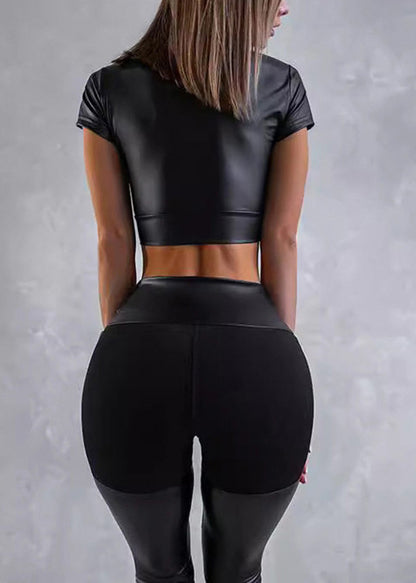 Fashion Black Tight High Waist Sports Set