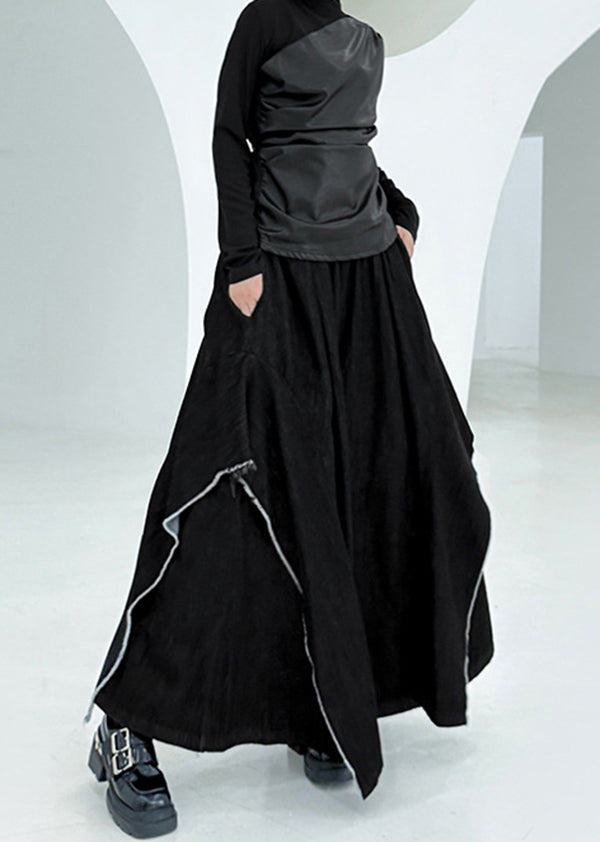 Fashion Blue Asymmetrical Pockets Patchwork Denim Pants Summer