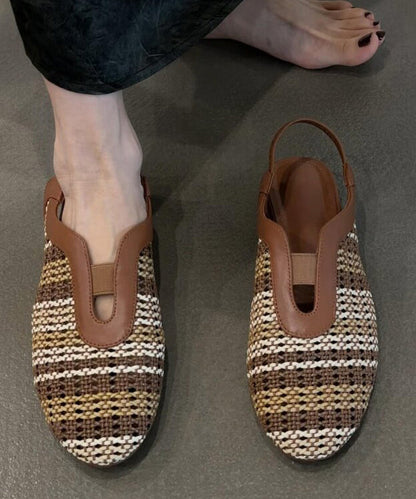 Fashion Brown Comfortable Woven Walking Sandals