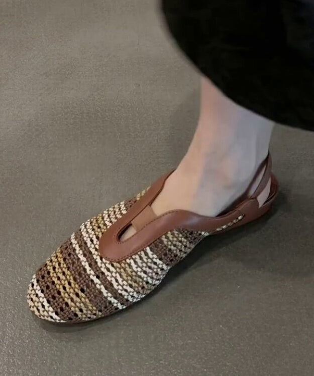 Fashion Brown Comfortable Woven Walking Sandals