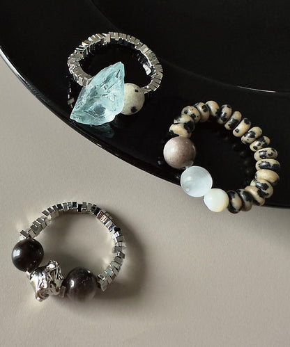 Fashion Design Crushed Silver Crystal Stones Rings
