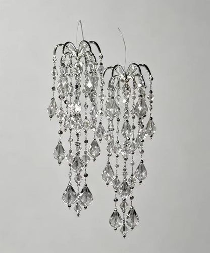 Fashion Faux Crystal Alloy Tassel Drop Earrings