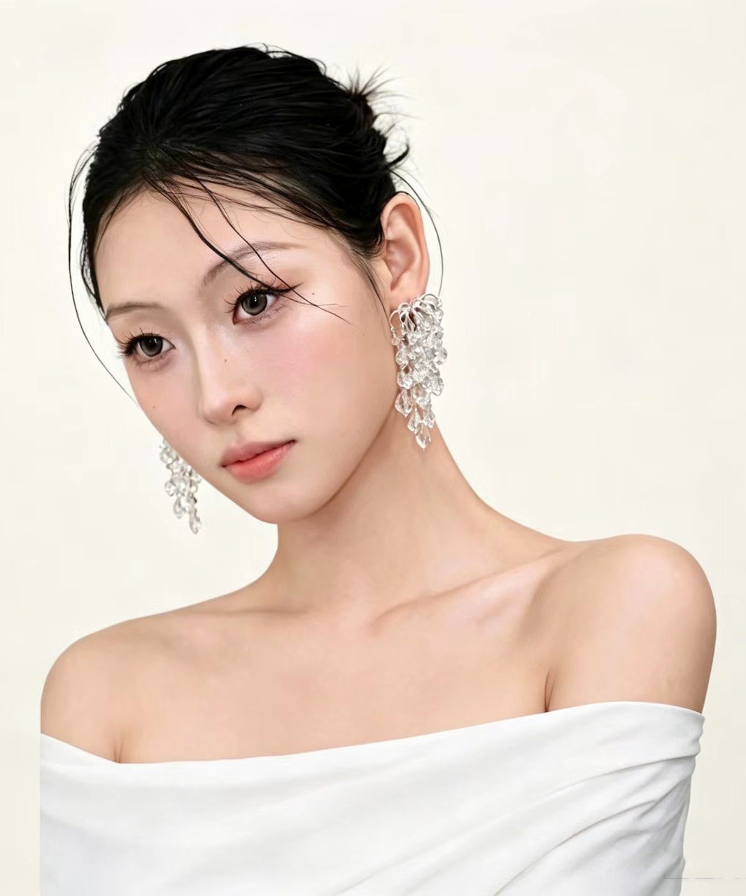 Fashion Faux Crystal Alloy Tassel Drop Earrings