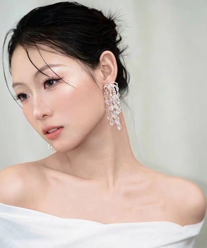 Fashion Faux Crystal Alloy Tassel Drop Earrings
