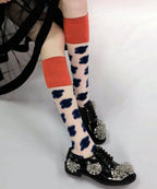 Fashion Floral Jacquard Hollow Out Cotton Mid Calf Socks