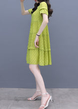 Load image into Gallery viewer, Fashion Fluorescent Green O-Neck Graphic Patchwork Mid Dress Summer