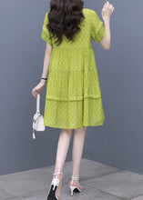 Load image into Gallery viewer, Fashion Fluorescent Green O-Neck Graphic Patchwork Mid Dress Summer