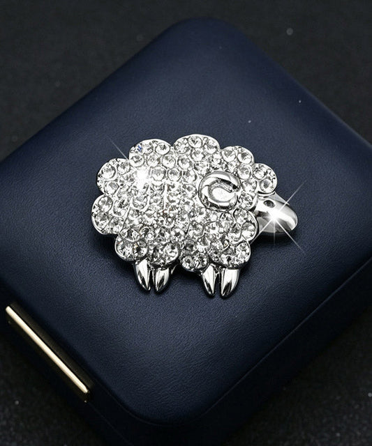 Fashion Gold Alloy Zircon Little Sheep Brooches