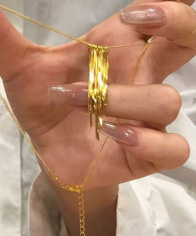 Fashion Gold Copper Overgild Tassel Pendant Necklace