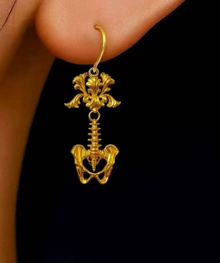 Fashion Gold Copper Overgild The Bone Of A Beauty And Iris Drop Earrings