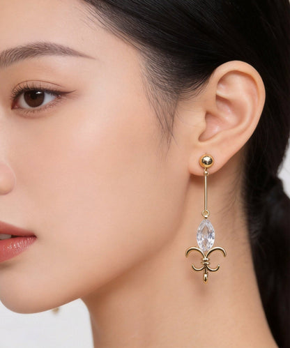 Fashion Gold Crystal Hollow Out Drop Earrings