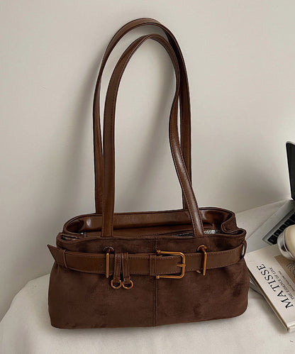 Fashion Green Patchwork Faux Suede Shoulder Bag