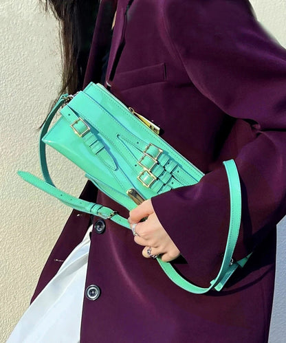 Fashion Green Patent Leather Strap Design Shoulder Bag