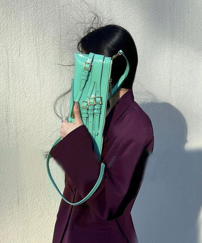 Fashion Green Patent Leather Strap Design Shoulder Bag