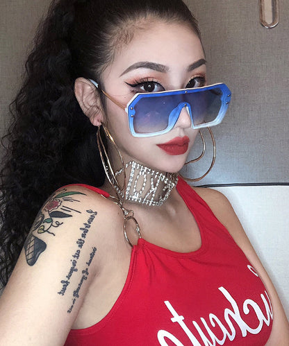 Fashion Grey Cozy Big Frame Sunglasses