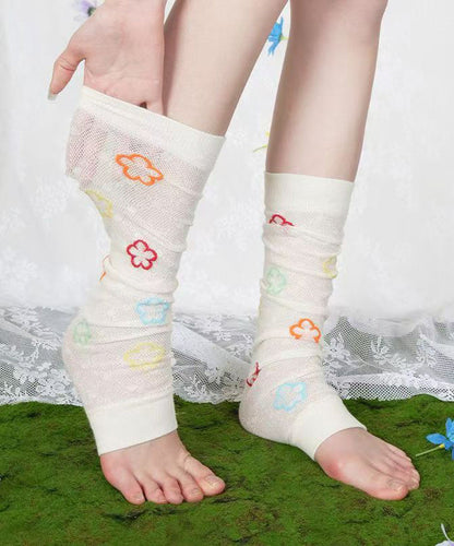 Fashion Grey Jacquard Breathable Cotton Mid Calf Socks
