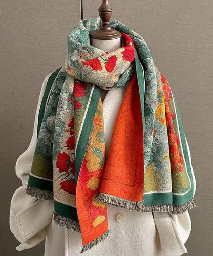 Fashion Imitation Cashmere Double-Sided Thick Print Scarf