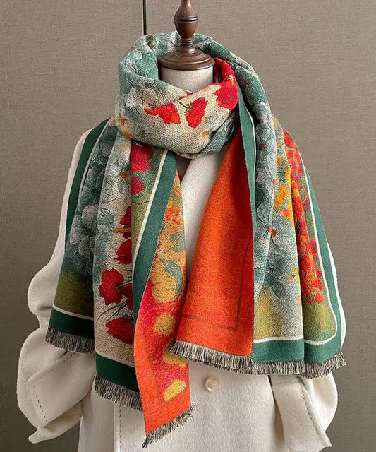 Fashion Imitation Cashmere Double-Sided Thick Print Scarf