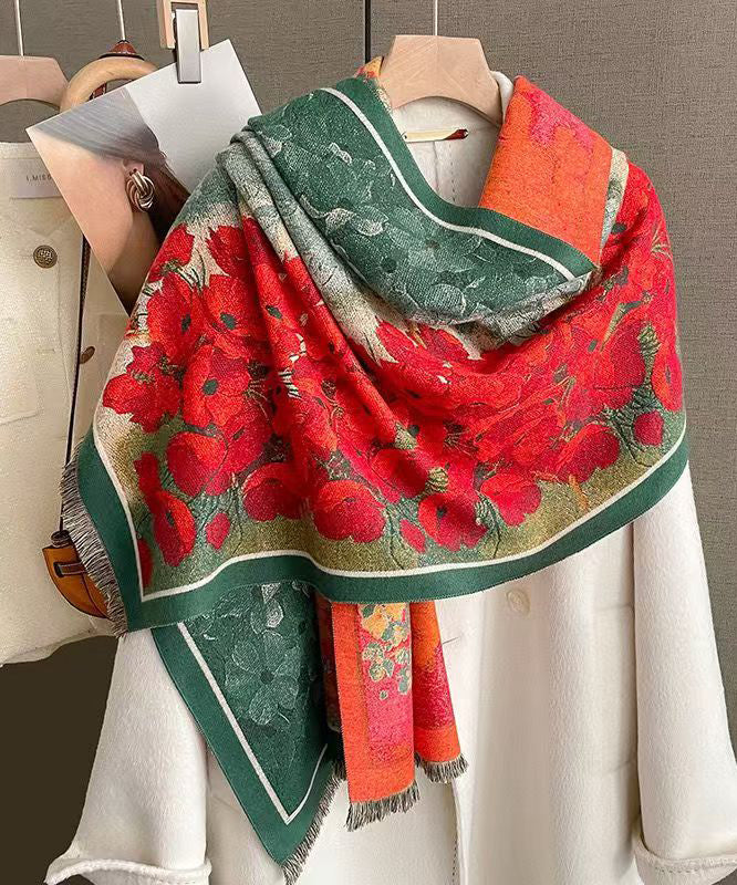 Fashion Imitation Cashmere Double-Sided Thick Print Scarf