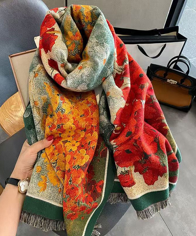 Fashion Imitation Cashmere Double-Sided Thick Print Scarf