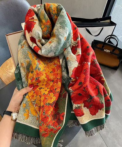 Fashion Imitation Cashmere Double-Sided Thick Print Scarf