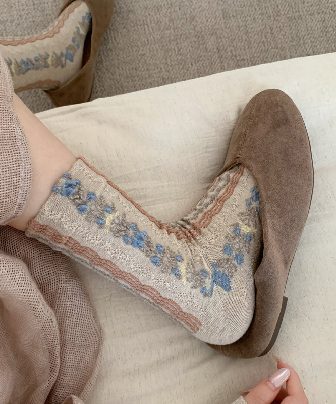 Fashion Jacquard Cozy Cotton Mid Calf Socks