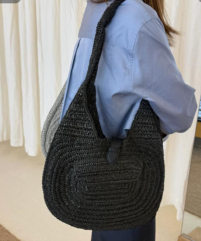 Fashion Khaki Versatile Large Capacity Straw Woven Shoulder Bag
