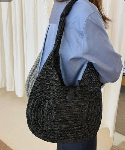 Fashion Khaki Versatile Large Capacity Straw Woven Shoulder Bag