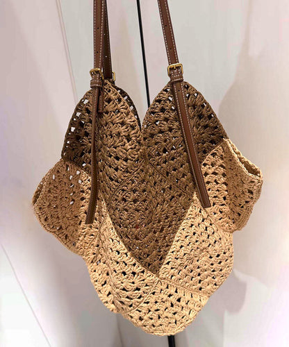 Fashion Large Capacity Shoulder Bag Vacation Style Straw Woven
