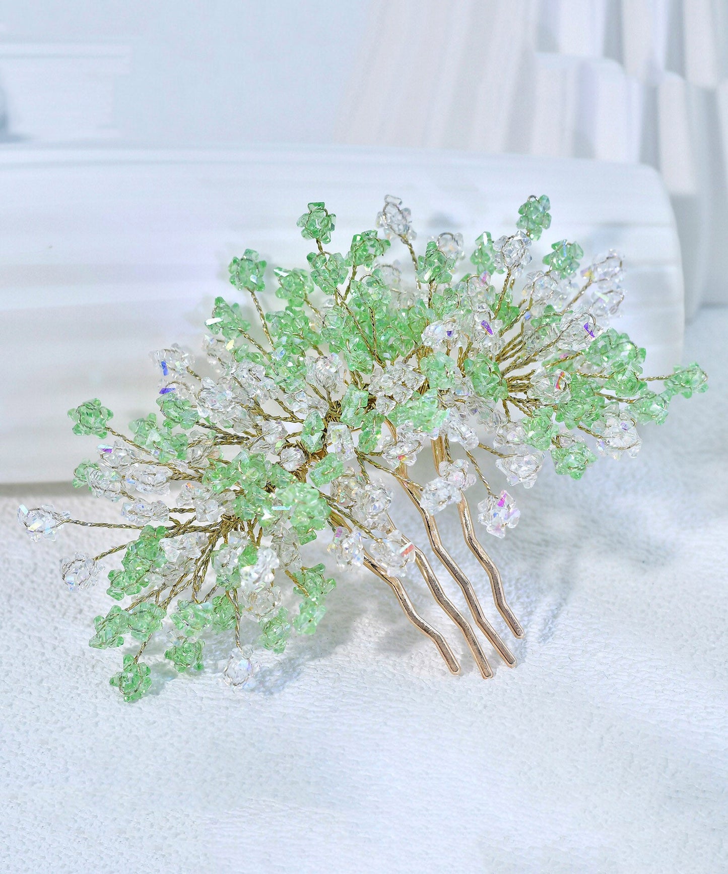 Fashion Light Green Alloy Floral Hairpin