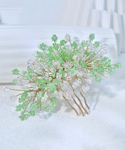 Fashion Light Green Alloy Floral Hairpin